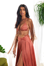 ZAHARA BEADED CAPE, BIKINI BRALET & SKIRT