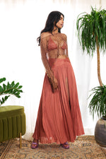 ZAHARA BEADED CAPE, BIKINI BRALET & SKIRT