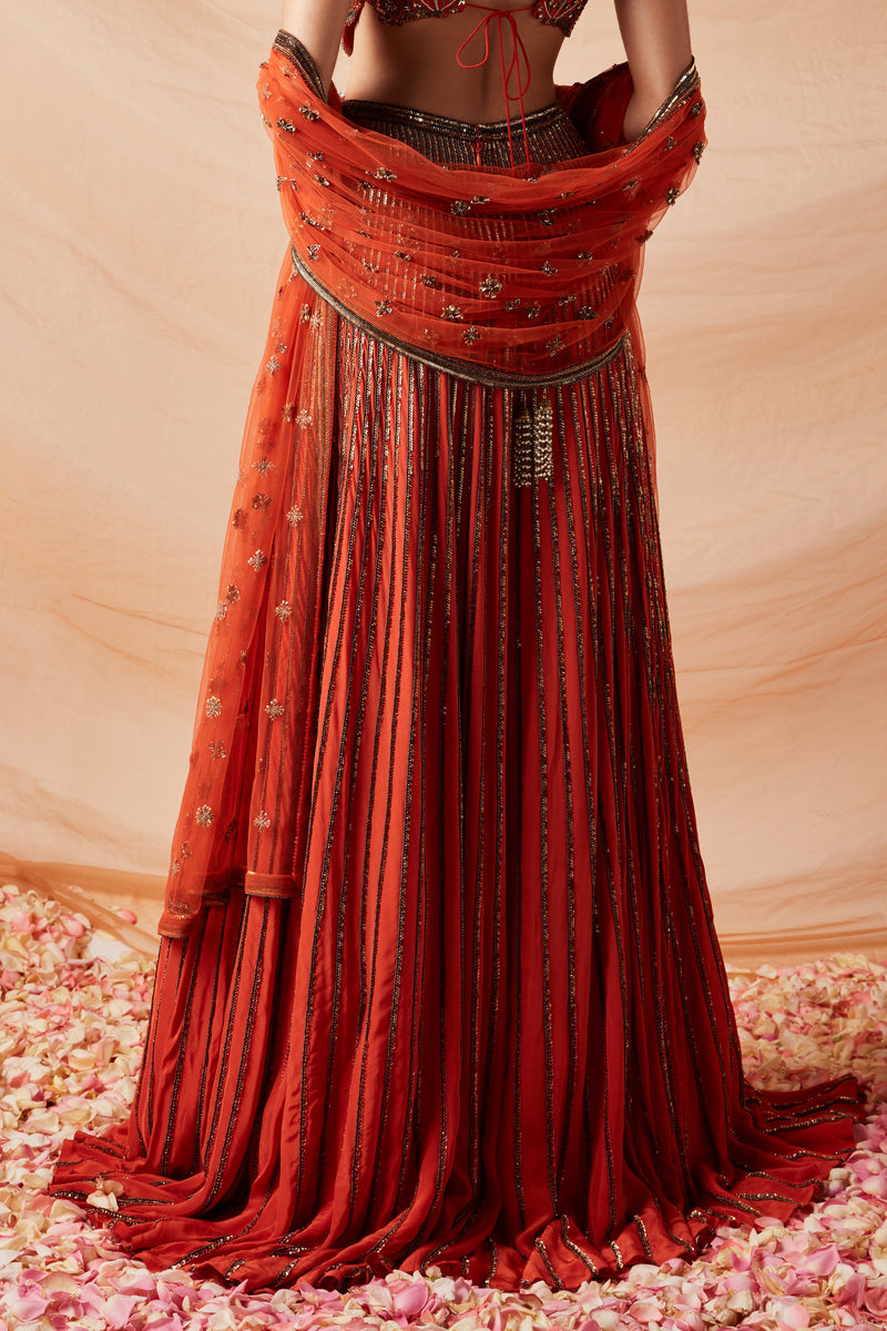 ALAAYA ANTIQUE GOLD BEADWORK LEHENGA