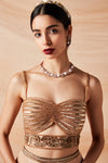 LILI ANTIQUE GOLD BEADWORK BRALET